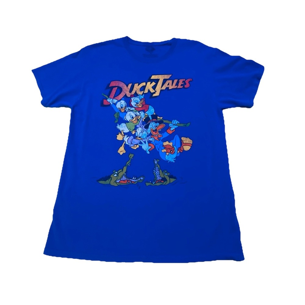 Ducktales T-Shirt Vintage Style Adult Size MED Blue Duck Tales Shirt